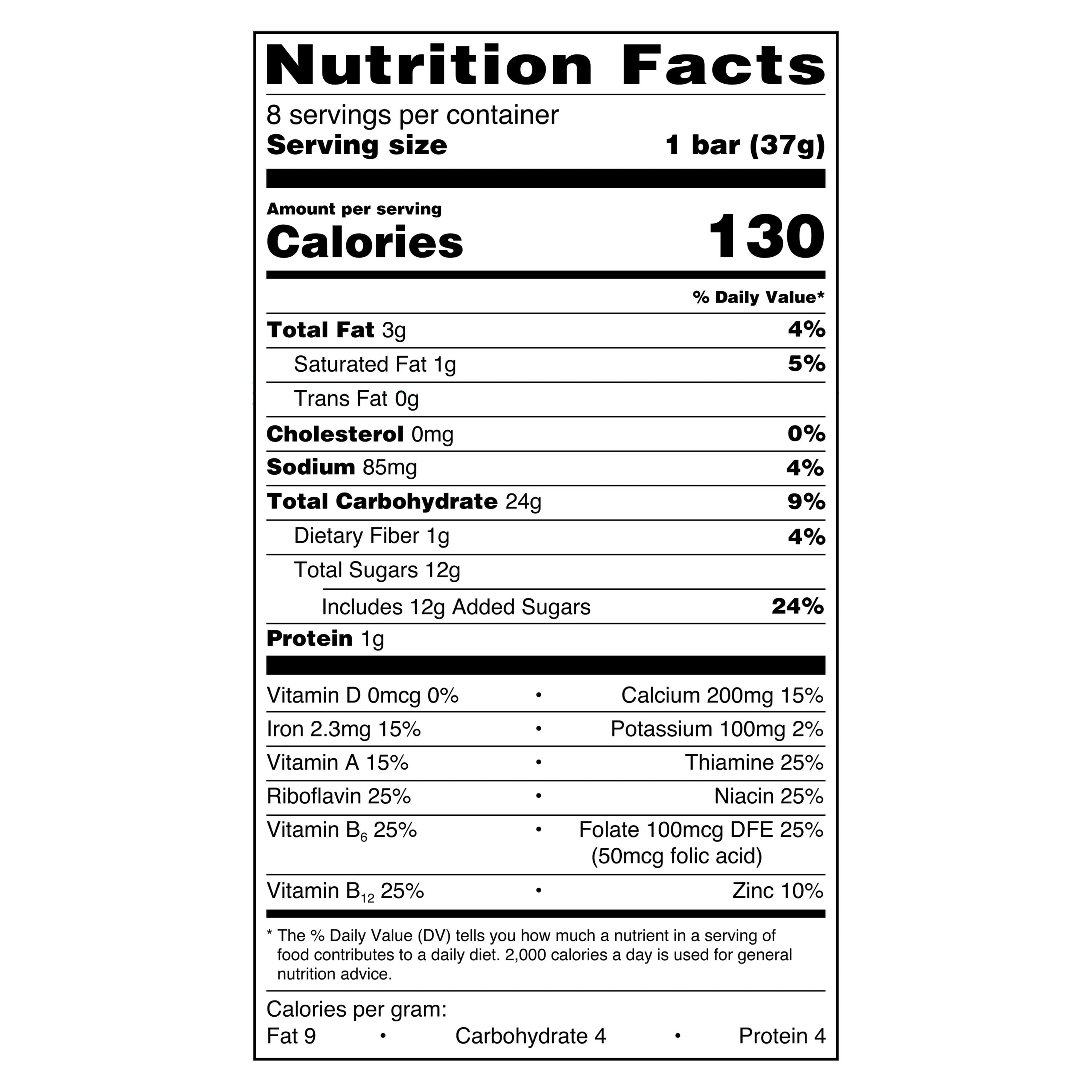 (10 pack) Great Value Fruit & Grain Cereal Bars Apple, Cinnamon, 10.4 oz, 8 Count