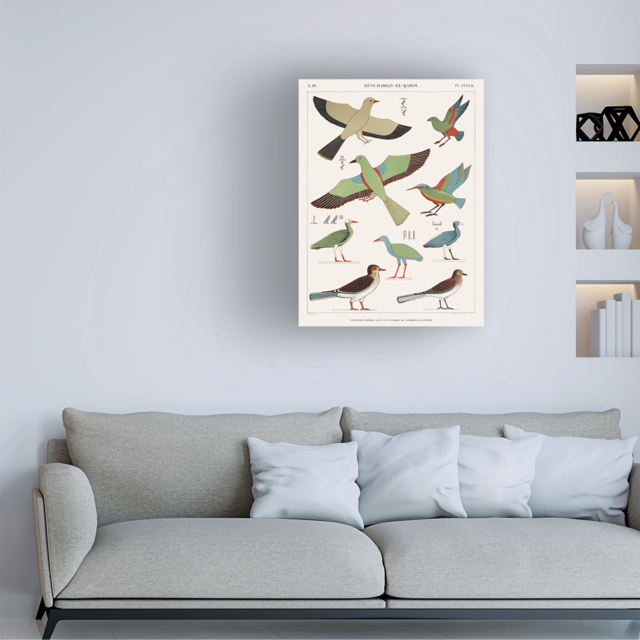 Trademark Fine Art Jean Francois Champollion  Egyptian Bird Charts III Canvas Wall Art