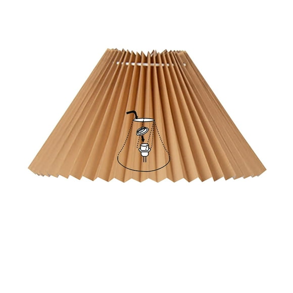 FSLiving Brown Pleated Mushroom Designed Fabric Lamp Shade Replacement, Slip UNO Fitter Art Cover, DIY Torchiere Shade Decorative for Ceiling Pendant Light Table Lamp Swag Lamp Wall Sconce