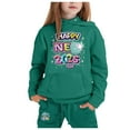 thumbnail image 2 of Girls Outfit Set Sets for Girls Children's Middle And Older Children's Long Sleeved 2025 New Year's Print Hooded Top Sweater Pants Set, 2 of 4