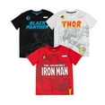 thumbnail image 5 of Marvel Avengers Iron Man Thor Black Panther Toddler Boys 3 Pack Athletic T-Shirts Toddler to Big Kid, 5 of 5