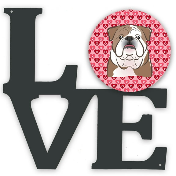 English Bulldog Metal Wall Artwork LOVE