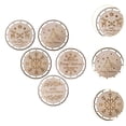 thumbnail image 6 of HILABEE 6Pcs Christmas Macrame Ornaments Crafts Pendants Wood Discs DIY Hanging Pendants for Boho Decor Wedding Christmas Decorations Set F, 6 of 8