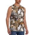 thumbnail image 2 of Uemuo Cut Cats Pattern Men's Sleeveless T-Shirt,Muscle Athletic Tank Top, Moisture-wicking Quick-dry Breathable Classic Tee Top for Gym Run Outdoor Sports-, 2 of 8