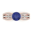 thumbnail image 2 of 1.27 ct Round Cut Simulated Tanzanite Solitaire with Accents Engagement Ring for Women in 18K White/Rose Gold, 2 of 2
