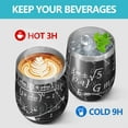 thumbnail image 4 of 12oz Stemless Wine Tumblers Math Equations Algebra Black Pattern Vacuum Insulated Stainless Steel Travel Tumbler Cups Mug with Lid and Straw for Champaign,Cocktail,Beer with Cleaning Brush, 4 of 5