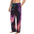 thumbnail image 2 of Uemuo Neon Futuristic Dragon Pattern Men's Wide Leg Palazzo Lounge Pants with Pockets Light Weight Loose Comfy Casual Pajama Pants-Medium, 2 of 9