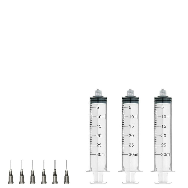 6 Pcs Dispensing Needle 16g x 0.5 inch with 3 Pcs 30ml Syringe - Blunt Tip Luer Lock Super Long Dispensing Needles, Size: 0.5 Lengh