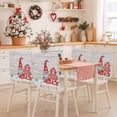 thumbnail image 2 of Christmas Dwarf Chair Covers Set of 8 Winter Red Snowflakes Tree Gray Wood Grain Chair Back Covers Stretch Removable Washable Slipcovers Protector for Dining Room Kitchen Party Decor, 2 of 5