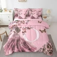 thumbnail image 1 of Erosebridal Literie Romantique à Roses Format Grand, Ensembles de Literie Lettre Initiale O Format Grand, Ensemble de Lit Réversible Princesse de Conte de Fées, Microfibre Décorative pour la Chambre, 7 Pcs, 1 of 6