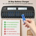 thumbnail image 2 of CITYORK 8 AA Batteries and 8 AAA Ni-MH Rechargeable Batteries with 16 Slot Battery Charger with Discharge Function, Suitable for Dual-a Triple-a Nickel Hydrogen/Nickel Cadmium Batteries (Fast Charger), 2 of 10