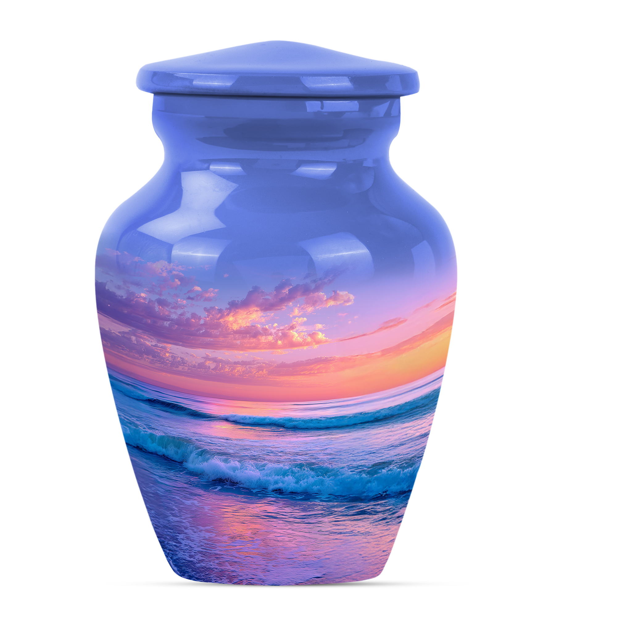 Sunset Beach Urn For Ashes Adult Human - 3 Inch Urns For Human Ashes Set Of 4 - Small Cremation Urns For Women - Sunset Keepsake Funeral Urn For Adult Female ( Size:- 3 Inch Set Of 4 )