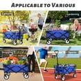 thumbnail image 7 of CL.HPAHKL Wagons Carts Foldable, Collapsible Wagon Garden Cart Heavy Duty Utility with Wheels, Folding Beach Wagon Grocery Wagon for Camping Garden Shopping Sports Outdoor Use, Blue, 7 of 7
