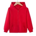 thumbnail image 6 of Gubotare Girls Zip Up Hoodies Teen Fleece Full-Zip Sweatshirts Jacket Casual Fall Hoodie with Pocket Red,Size 9-10 Years, 6 of 8