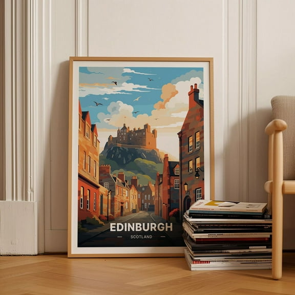 Edinburgh Cityscape Poster, European City Art, Scotland Travel Decor, Home & Office Wall Art, Gift For Travelers And Adventurers Wall Art, Modern Wall Decor, 8x12 UNFRAMED