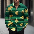 thumbnail image 2 of QATAINLAV Mens St Patricks Day Shirt Long Sleeve Button Turndown Tops Fashion Shamrock Print Tropical Shirts Vacation Outfits Irish Gift Multicolor S Lightning Sales, 2 of 6