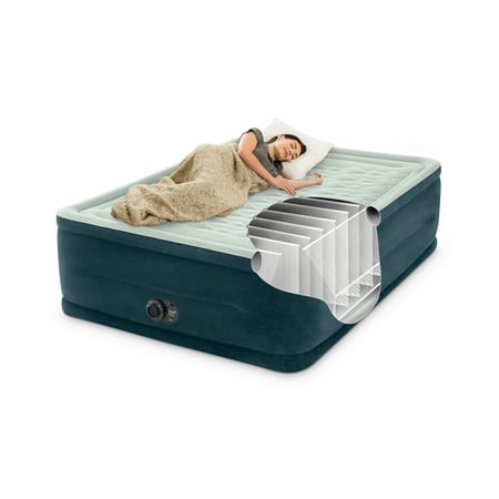 Intex 24 Dream Lux Pillow Top Dura-Beam Airbed Mattress with Internal Pump - Queen