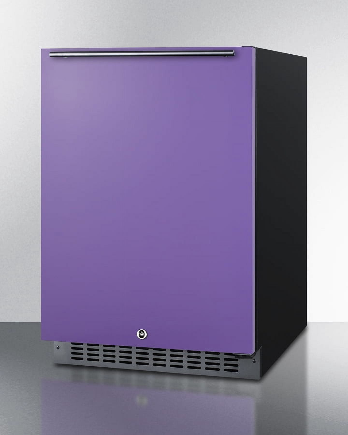 Summit 24" Built-In Refrigerator, 4.8 cu.ft., ADA Compliant, Undercounter, Purple, Stainless Steel - AL54P