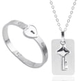 thumbnail image 1 of Valentine's Necklace and Bracelet Set Lock & Key Matching Jewelry Set for Couple, 1 of 10