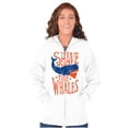 thumbnail image 4 of Shave The Whales Funny Hipster Pun Unisex Fleece Graphic Zip Up Hoodie Brisco Brands 2X, 4 of 5