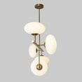 thumbnail image 4 of Five Globe Mid Century Modern Sputnik Chandelier – Handcrafted Brass Frame Glass Globe Design Pendant Light Fixture, 4 of 4