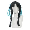 thumbnail image 3 of Pelucas largas de doble trenza pinzas para el cabello resistentes al calor con uso firme elegante peluca de trenzas dobles negras ajuste de tamaño sintético de alta ANGGREK Otros, 3 of 8