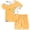 Orange, variant on Zwiiyzr Toddler Baby Girls Boys Summer Outfits 2Pcs Casual Short Sleeved Jogger Shorts with Drawstring Home Print Sports Baby Clothes Summer Two-Piece Set Pink