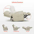 thumbnail image 4 of MCombo Large Lay Flat Dual Motor Power Recliner Chair, Infinite Position Sleep Recliner for Living Room, Faux Leather, Cream White, 4 of 9