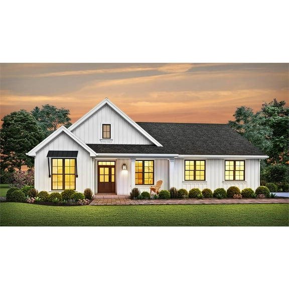 The House Designers: THD-8317 Builder-Ready Blueprints to Build a Small Farmhouse Plan with Crawlspace Foundation (5 Printed Sets)