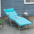 thumbnail image 2 of Outsunny Chaise Longue d'Extérieur avec Design Pliant Bleu, 2 of 10