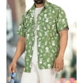 thumbnail image 5 of LA LEELA Men's Hawaiian Short Sleeve Beach Caribbean Cruise Shirt Fashion Halloween Costumes Button Up Shirts for Men XL Allover Bones Skull Green, 5 of 6