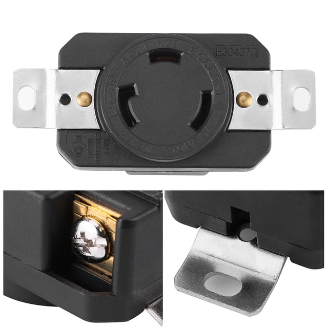 L5-30R 30A 125V Twist Lock Receptacle Flush Mounting Locking Receptacle for Generator Cord Assembly