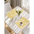 thumbnail image 5 of Yellow Geometric Placemats Set of 8, Morocco Modern Abstract Plaid Art Placemats for Dining Table, Place Mats for Kitchen Tabletop, Waterproof Wipeable Dining Table Mats Set, 5 of 9