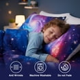 thumbnail image 3 of Btargot 3 Piece Galaxy Space Boy Twin Comforter Set Reversible Planet Abstract Style Kid Bedding Set, 3 of 10