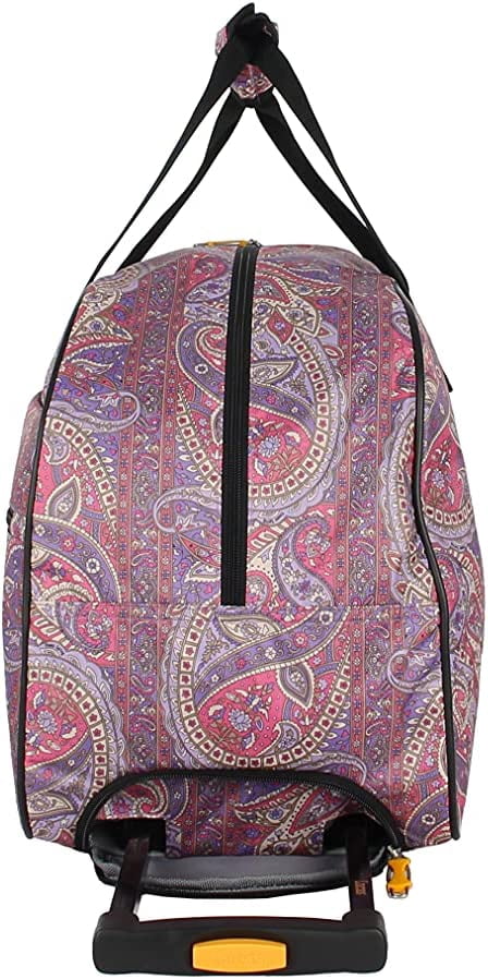 Happyyeah Designer Carry On Luggage Collection - Lightweight Pattern 22 Inch Duffel Bag- Weekender Overnight Business Travel Suitcase with 2- Rolling Spinner Wheels (SEA FORM) (PAISLEY)