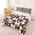thumbnail image 3 of Castle Fairy Retro Split Circle King Size Comforter Sets 3pcs,Mid Century Curved Comforters King Size,Chocolate White,Reversible,1 Comforter and 2 Pillowcases, 3 of 6