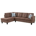 Modern L-Shape Sectional Sofa Set - 4-Seat Faux Leather Living Room Couch With Chaise & Storage Ottoman