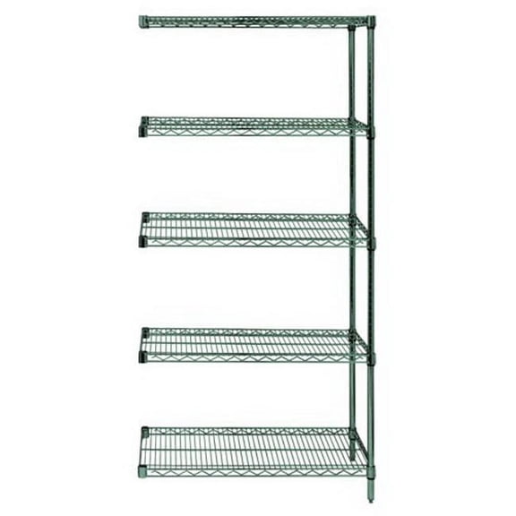 Quantum Storage AD86-2436P-5 Wire Shelving 5 Shelf Add on Units Storage Rack Proform - 86 in.