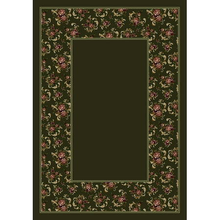 Milliken Design Center Area Rug CAMEO ROSE OLIVE Cameo Rose Olive 2  4  x 15  6  Runner