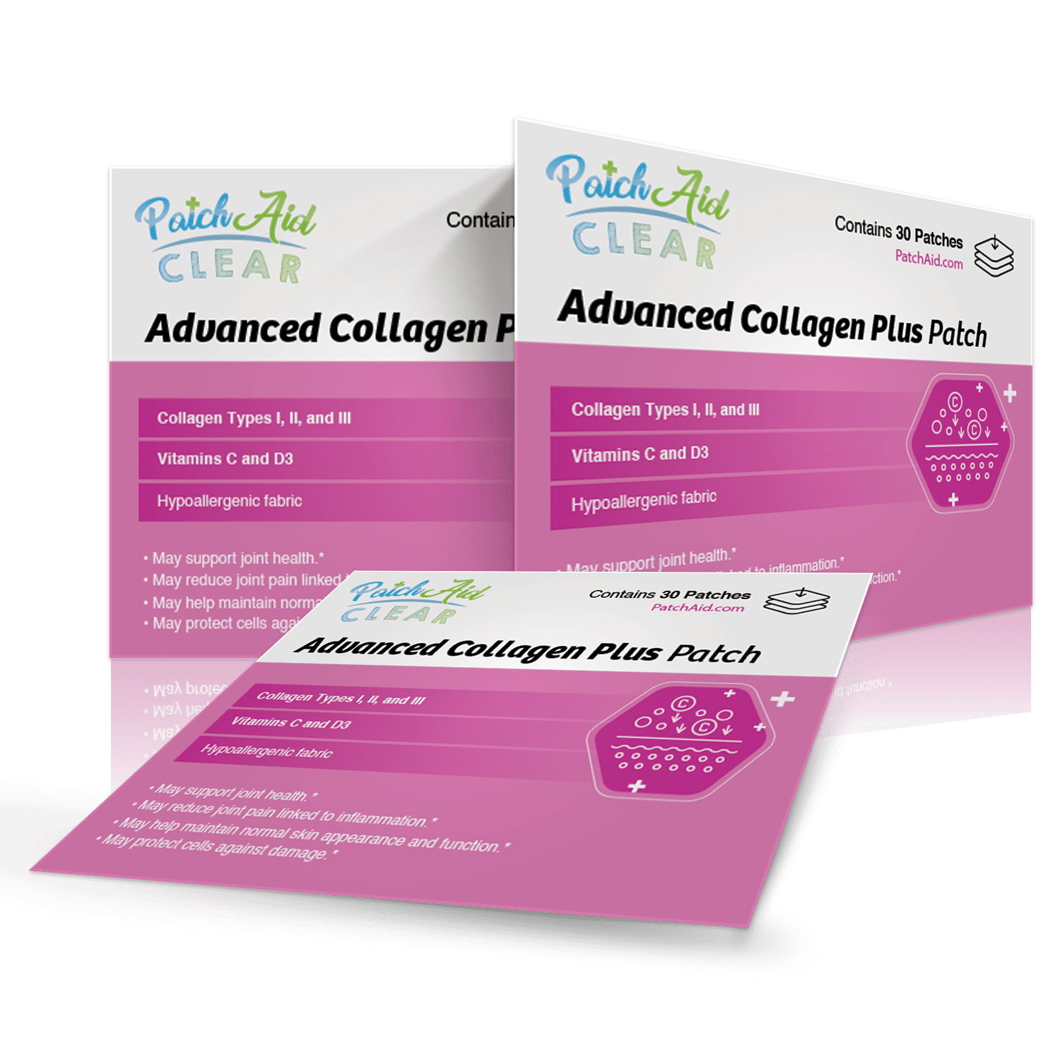 Collagen Plus Vitamin Patch by PatchAid Color Clear, Size 3Month Supply