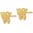 thumbnail image 2 of Solid 14K Yellow Gold Diamond-cut Butterfly Earrings - 8mm, 2 of 6