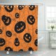 thumbnail image 1 of ABPHQTO Orange JackoLantern Halloween con calabazas y abstracto otoño negro telaraña de dibujos animados impermeable juego de cortinas de ducha de baño 165x180 cm ABPHQTO PKNMT66x72Shower-11330, 1 of 2
