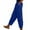 Blue-01, variant on REALiKUN Linen Pants for Women Casual Elastic Waist Petite Side Button Pant Boho Beach Trousers with Pockets