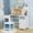 White, variant on Kids Desk with Hutch and Storage for 3-8 Years Old, Wooden Kids Table with Cork Board, Pink Children Study Desk and Chair Set for Bedroom