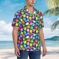 thumbnail image 5 of Easygdp Colorful Easter Eggs1 Men's Hawaiian Shirts Print Lapel Short Sleeve for Beach, vacation, party, casual occasions - Medium, 5 of 9