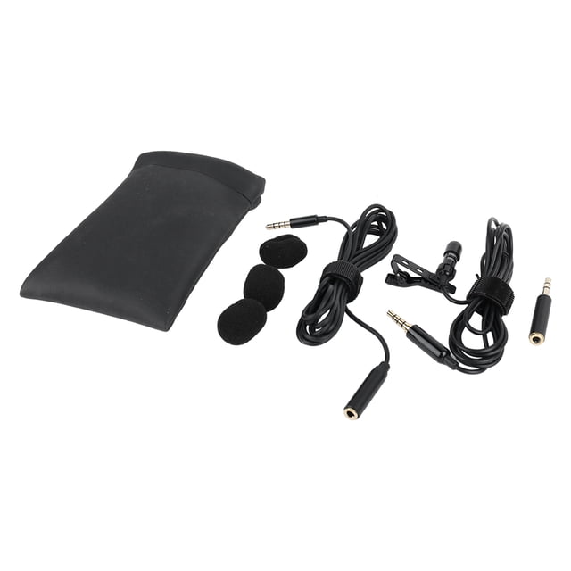 Micrófono de solapa profesional, omnidireccional, de 360 grados, con clip de 3,5 mm y cable de 1,5 m