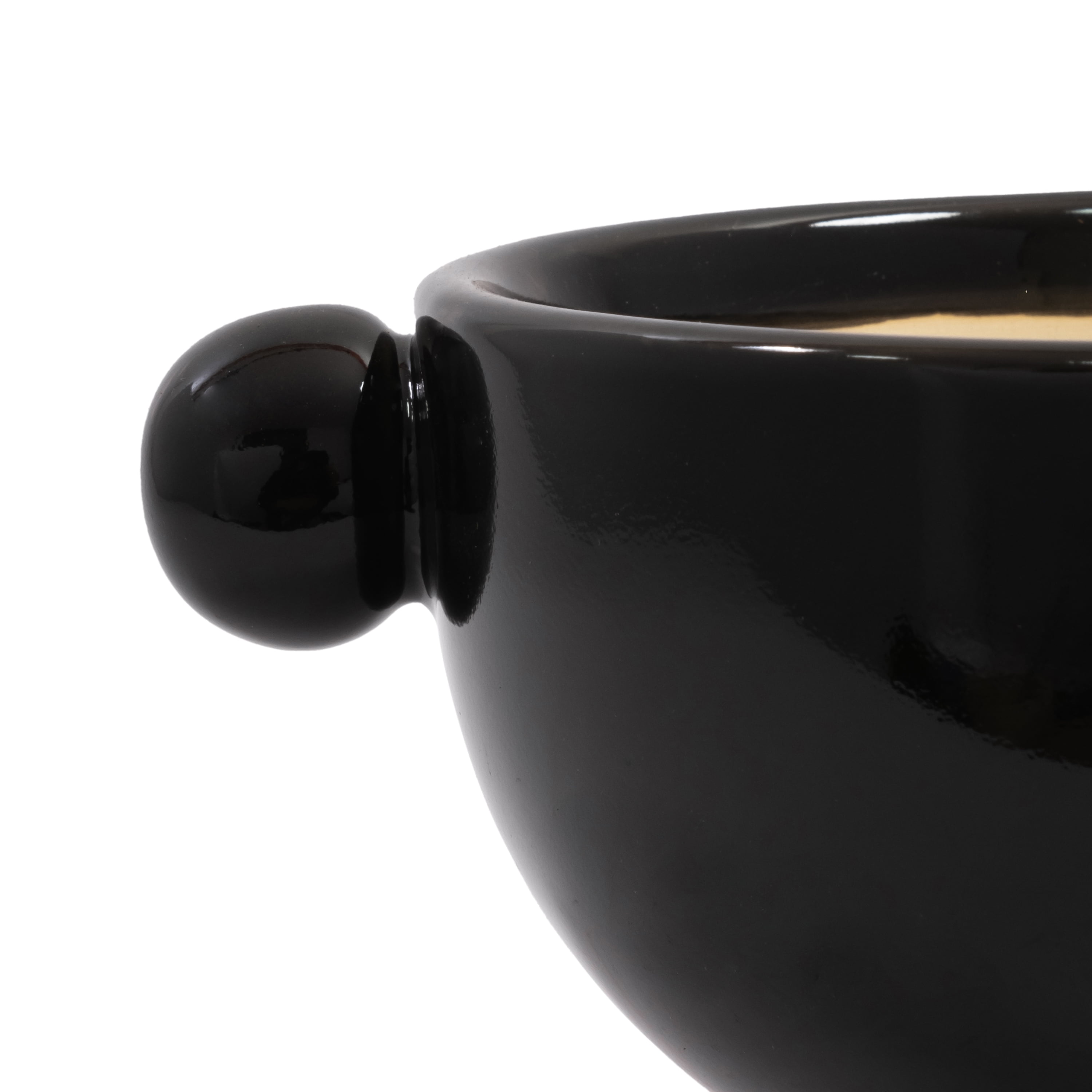 Beautiful 7" Charcoal Handled Ceramic Planter by Drew Barrymore