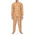 thumbnail image 3 of Fotbe Autumn Red and Orange Maple Leaves Pattern Long Sleeve Pajama Set for Men,Sleepwear Set,2-piece Loungewear Set,Soft PJs Comfy Nightwear with Pockets-X-Large, 3 of 7