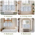 thumbnail image 6 of Blue Grey Forest Tier Curtains, Watercolor Blue Ombre Leaves Light Filtering Kitchen Curtains, 2Pcs Rod Pocket Half Window Treatments Panels for Sink Cafe Cabinet Camper 27.5x24 Inches, 6 of 9