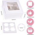 thumbnail image 2 of Paquete de 50 Cajas para Postres con Tapa Transparente, cajas individuales para cupcakes, cajas de galletas kraft para Dulces para Pasteles, Con pegatinas y cintas, 2 of 4